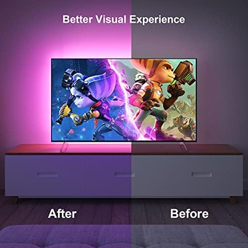 Nexillumi LED Lights for TV, 16.4 ft TV LED Backlight for 55-75 Inch, RGB LED Strip Lights Behind TV with APP Remote Control, Music Sync Smart Led Ambient Lighting for Bedroom Gaming Room Decor