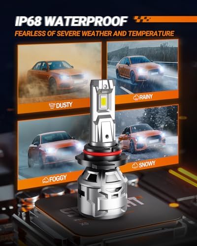 SEALIGHT H11/H8/H9 Light Bulbs 30000LM, 6500K Cool White Fog Lights for Powersports, Real 1:1 Mini Size Plug and Play, Pack of 2
