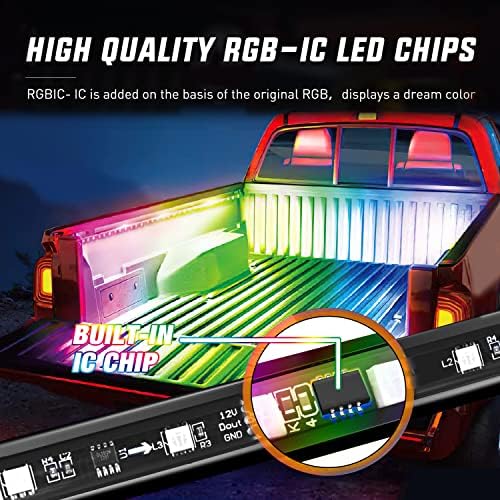 Nilight Truck Bed Light Strip RGB-IC LED Bar 2PCS 60 inch Cargo Lighting