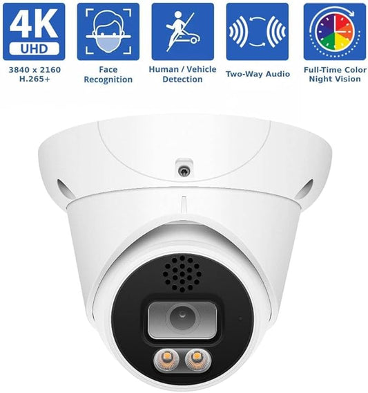 GW Security 16 Channel 8MP Fulltime Color Night Vision 4K NVR Security Camera System with 12 UltraHD 4K Two-Way Audio Outdoor/Indoor Smart AI Face Recognition Human Vehicle Detection PoE Dome Cameras
