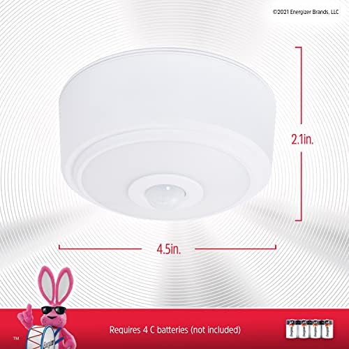 Energizer Motion Sensor Ceiling Light, Battery Operated, 100 Lumens