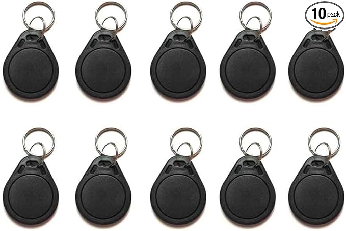 10 PCS 13.56 MHz UID Writable Rewritable Clone IC Smart Key Fobs, Compatible with MIFARE Classic 1K, RFID Blank Tag for Access Control Key Tag Rewritable (10)