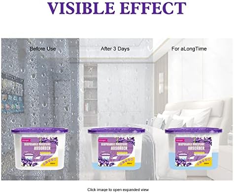 CANAGER Moisture Absorber Box-Odor Eliminator,Absorb Excess Moisture. Suitable for Wardrobe, Bedroom, Kitchen and Bathroom-6 Packs, Effectively Collect Water, Fresh Air,Freesia. Fuchsia