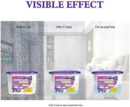 CANAGER Moisture Absorber Box-Odor Eliminator,Absorb Excess Moisture. Suitable for Wardrobe, Bedroom, Kitchen and Bathroom-6 Packs, Effectively Collect Water, Fresh Air,Freesia. Fuchsia