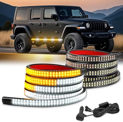 Nilight 2PCS 70 Inch Running Board LED Lights Strip Amber White for Truck