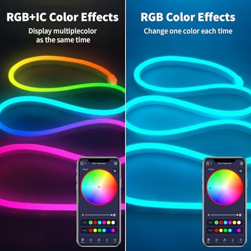 iNextStation 16.4FT Smart IC LED Strip Lights 5V USB RGB Neon Rope Lights