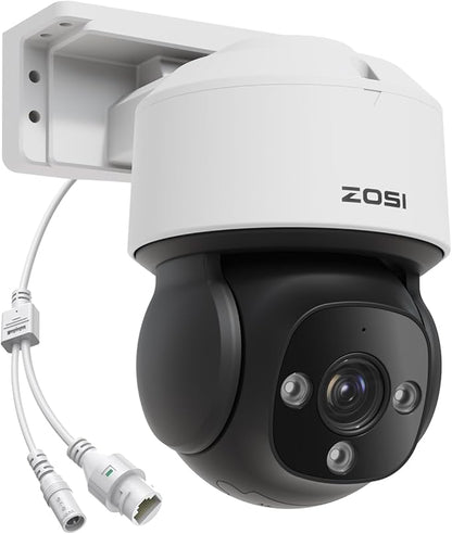 ZOSI C290 4K Add-On PoE IP Camera Outdoor Indoor, 8MP Pan/Tilt Security IP Camera, AI Person/Face/Vehicle Detection, Two-Way Talk, Auto Tracking, Night Vision, Siren Alarm, Only Work with ZOSI PoE NVR