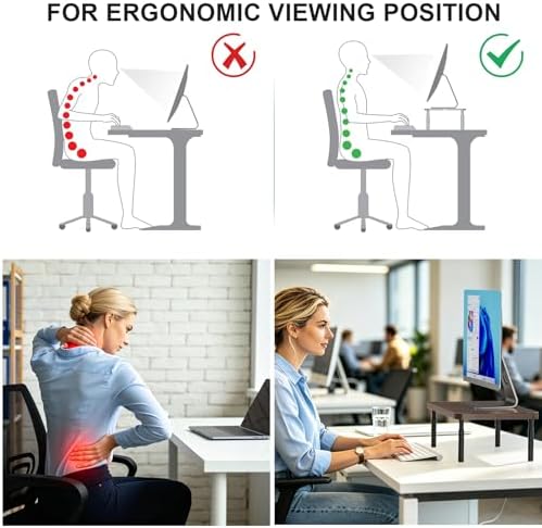 WALI Plastic Computer Monitor Stand, Adjustable Laptop Riser, up to 44 lbs