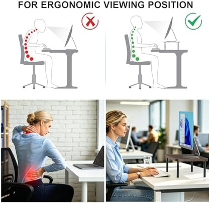 WALI Plastic Computer Monitor Stand, Adjustable Laptop Riser, up to 44 lbs