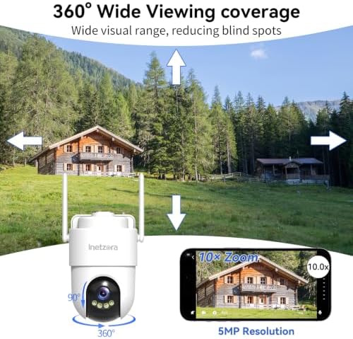 5MP 4G LTE Cellular Solar Security Camera Outdoor: No WiFi Needed