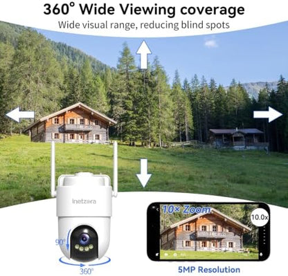 5MP 4G LTE Cellular Solar Security Camera Outdoor: No WiFi Needed