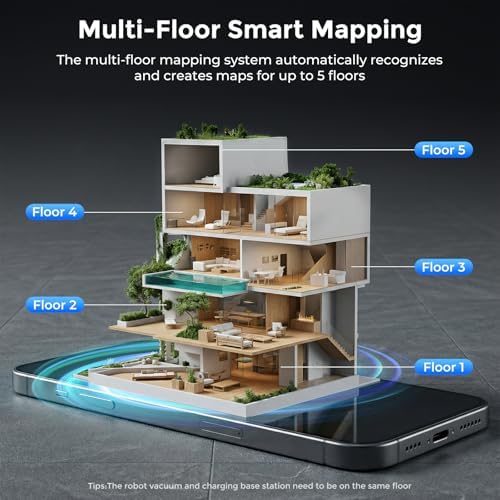 Robot Vacuum and Mop Combo, Robot Vacuum Cleaner with Bagless Self Emptying Station, 18000Pa Suction, LiDAR Navigation, ideal for Pet Hair, Carpet & Hard Floor, Compatible with App/Alexa/Voice Control
