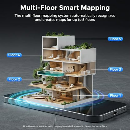 Robot Vacuum and Mop Combo, Robot Vacuum Cleaner with Bagless Self Emptying Station, 18000Pa Suction, LiDAR Navigation, ideal for Pet Hair, Carpet & Hard Floor, Compatible with App/Alexa/Voice Control