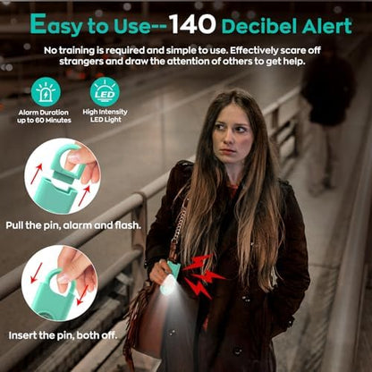 Fauxomor 140dB Personal Safety Alarm for Women 3pack Self Defense Keychain
