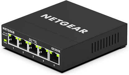 NETGEAR 5-Port Gigabit Ethernet Easy Smart Managed Essentials Switch GS305E - Desktop or Wall Mount, Home Network Hub, Office Ethernet Splitter