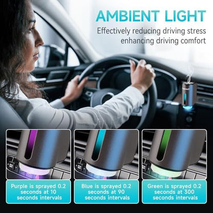 Featwell Car Air Freshener, Air Freshener Diffuser Three Adjustable Modes, Aromatherapy Machine Rechargeable (Grey)