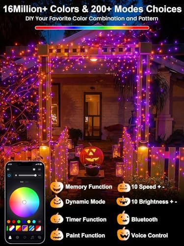 500 LED Smart RGB Color Changing String Lights APP & Remote for Halloween