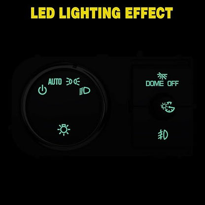 Nilight Headlight Dimmer Switch Compatible with 2007 2008 2009 2010 2011 2013 Chevy Silverado 1500 2500HD 3500HD Tahoe 2007-2014 GMC Sierra 2500HD 3500HD Yukon Greenish LED Light