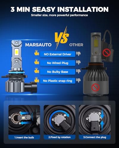 Marsauto M1S 9012 Led Fog Bulbs 90000LM 6000K Cool White