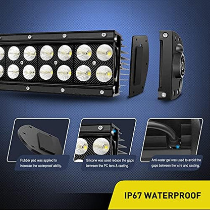Nilight 54" 312W Curved LED Work Light Spot Flood Combo Bar Driving Fog Lamp off road lights