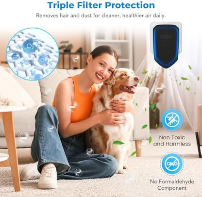 Plug In Negative Ion Air Purifiers Air Ionizers Quiet Air Freshener for Home Bedroom Office Basement - Portable Mini Air Cleaner Odor, Smoke, Dust, Pet Smell