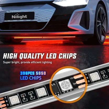 Nilight 4PCS Aluminum RGB Underglow LED Strip Lights with APP & Remote