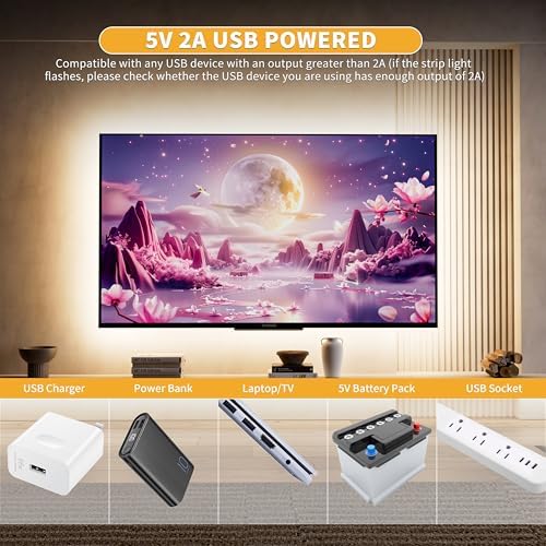 PAUTIX 5V USB COB LED Strip Lights Dimmable LED Lights 4000K Natural White with RF Remote,1200lm,Dotless Flexible Tape Light for Under Cabinet,Bedroom,TV Backlight,Kitchen,Shelf,Mirror Lighting 6.56ft