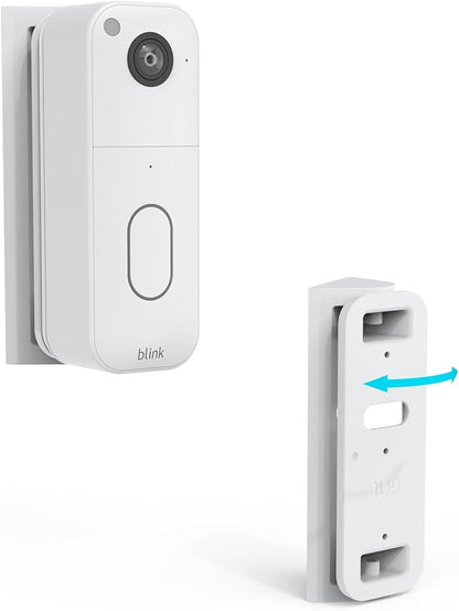 Huafly Outlet Wall Mount for Blink Video Doorbell (2nd Gen), Adjustable 0-45-Degree Blink Doorbell Camera Mount for Outdoor&Indoor (White Door Mount)