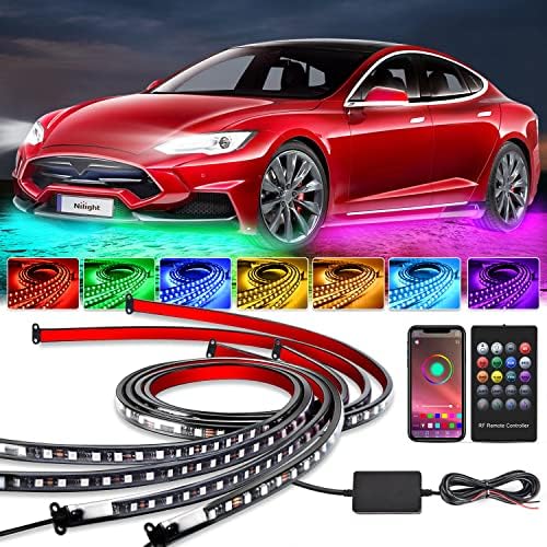 Nilight 4PCS RGB LED Underglow Lights Strip with APP & Remote Control