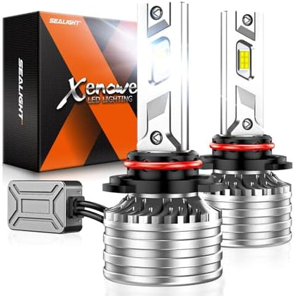 SEALIGHT 9005 Bulbs, 120,000LM 1700% Brightness, HB3 9005 6500K Cool White LED Bulbs, IP68 Waterproof 80000Hrs Lifespan, 5X Heat Dissipation driving LED Bulbs, Plug and Play, 2 Pack