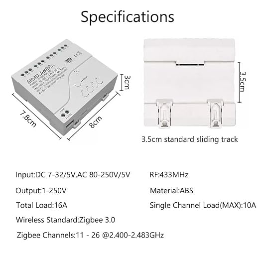 4 Channel 12V ZigBee Relay Switch with Clean Contact, Adjustable Self-Lock and Momentary Interlock Working Mode,Automate Garage Gate Door Blind(Zigbee Hub Needed)