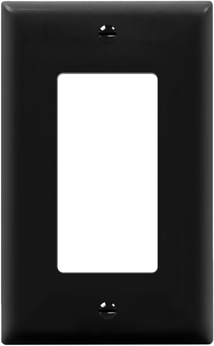 ENERLITES Decorator Light Switch or Receptacle Outlet Wall Plate, Gloss Finish, Size 1-Gang 4.50" x 2.76", Polycarbonate Thermoplastic, 8831-BK, Black