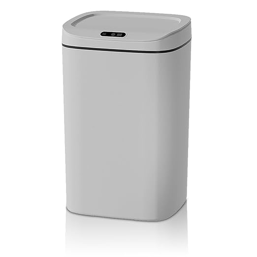 Automatic Motion Sensor Trash Can with Lid, 4.2 Gallon Touchless Smart Garbage Bin, Hands-Free Opening by Wave, Kick or Knee, USB Rechargeable, for Kitchen, Bathroom, Office, Bedroom