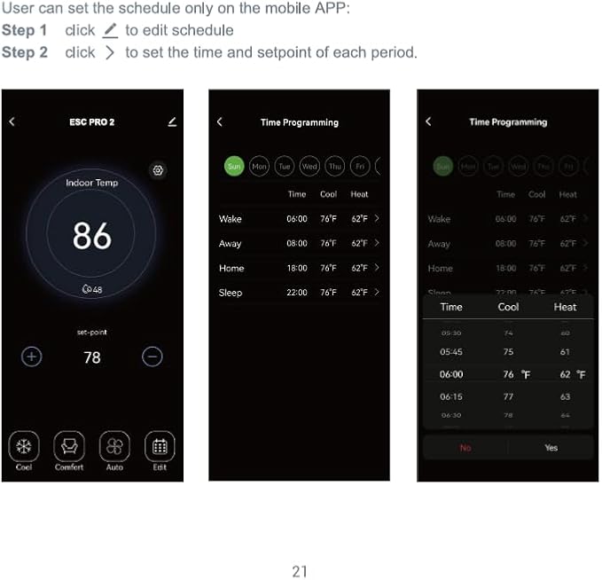 Wi-Fi Smart Thermostat Programmable - Compatible with Alexa, Google Assistant - High Rise 3 Speeds Fan Coil - ERV/HRV On/Off - Smart Life, Tuya APP - ESC PRO 2, Small