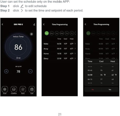 Wi-Fi Smart Thermostat Programmable - Compatible with Alexa, Google Assistant - High Rise 3 Speeds Fan Coil - ERV/HRV On/Off - Smart Life, Tuya APP - ESC PRO 2, Small