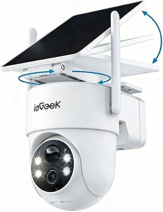 ieGeek Security Cameras Wireless Outdoor, 2K Cameras for Home Security, IP66 Security Camera, 360° Outdoor Camera, Color Night Vision, AI Detection, 2-Way Audio, Alexa