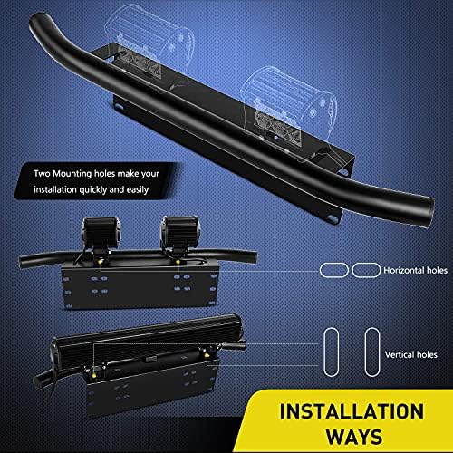 Nilight 20Inch 126W LED Light Bar Spot Flood Combo Driving Off Road with Front License Plate Mounting Bracket Wiring Harness for Trucks Pickup Car SUV ATV UTV 4x4 Van Camper, 2 Years Warranty