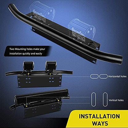 Nilight 20Inch 126W LED Light Bar Spot Flood Combo Driving Off Road with Front License Plate Mounting Bracket Wiring Harness for Trucks Pickup Car SUV ATV UTV 4x4 Van Camper, 2 Years Warranty