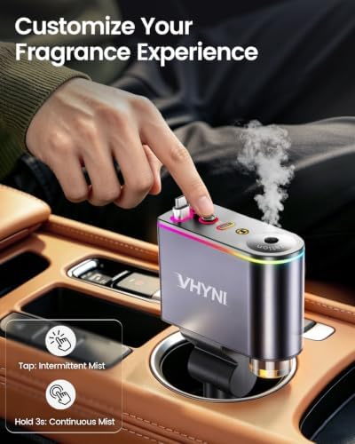 VHYNI Smart Car Air Freshener Diffuser,Auto Car Diffuser with 6 Fragrances