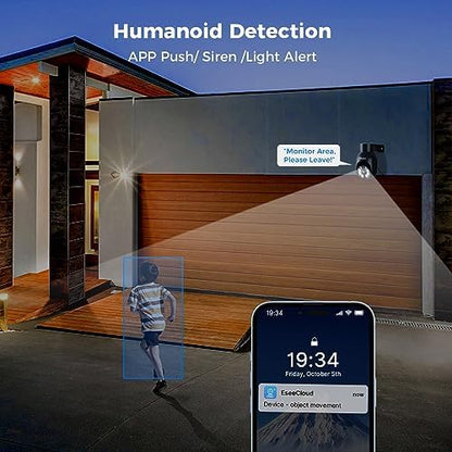 Hiseeu Wireless Security Camera System, 5MP 4 Cam-Kit, 15" LCD, 3TB HDD