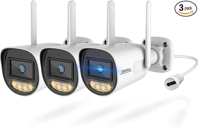 OHWOAI 《Dual Band WiFi & IP65 Waterproof》Wireless Outdoor Security Camera with Color Night Vision, Motion Detection,Remote Viewing WiFi Cameras, Home Video Surveillance Cameras