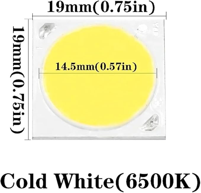 1pcs High Power 80W 37.5V Led COB LED Bulbs Chip Small Size High Density Chip Lamp Smart IC Chip for DIY Warm White(White)