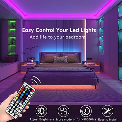 Keepsmile 50ft Led Strip Lights Smart Sync Music Led Lights for Bedroom Home Decoration, APP Control