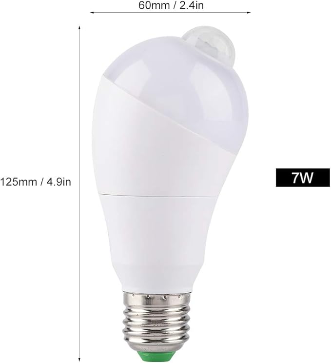 Motion Sensor Light Bulbs, 350 Degree Rotating Wide Coverage LED Carport Light Dusk to Dawn Motion Detector Bulbs for Outdoor Porch Garage Hallway Basement