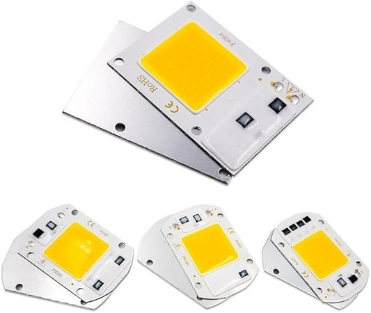 Indoor Lighting, Pack of 10, LED COB Chip Lamp AC110V 10W/20W/30W/50W Smart IC No Need Driver DIY Flood Light Outdoor Chip Lamp(Cold White,50W)