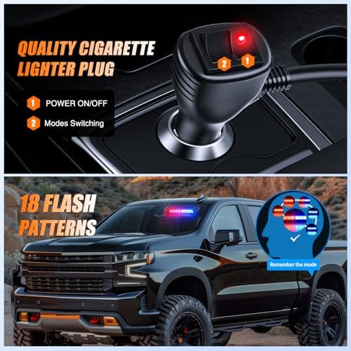 Nilight 8LED Red Blue Traffic Advisor Strobe Light Bar Hazard Safety