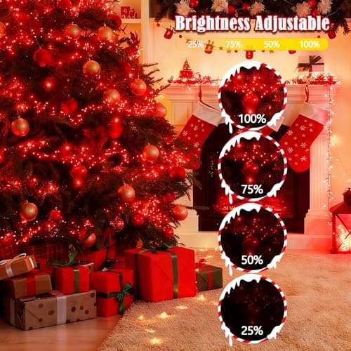 BHCLIGHT Voice Control 88 Ft 240 LED Smart String Lights with Remote, Red