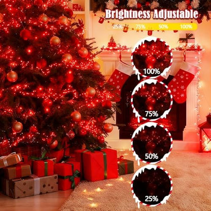 BHCLIGHT Voice Control 88 Ft 240 LED Smart String Lights with Remote, Red