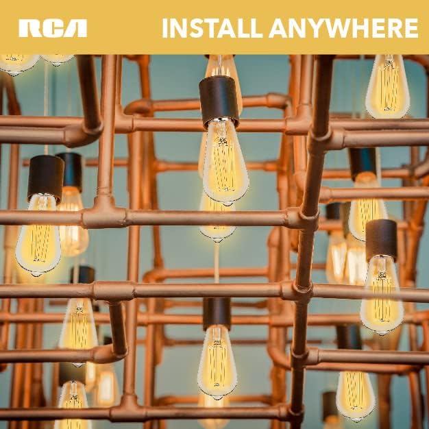 RCA WiFi Smart Light Bulb ST21 Vintage Amber LED, 8W 60W Equivalent, Dimmable & Tunable Edison Bulb, Alexa Devices & Google Home Compatible, E26 Smart Bulb for Bedroom Living Room