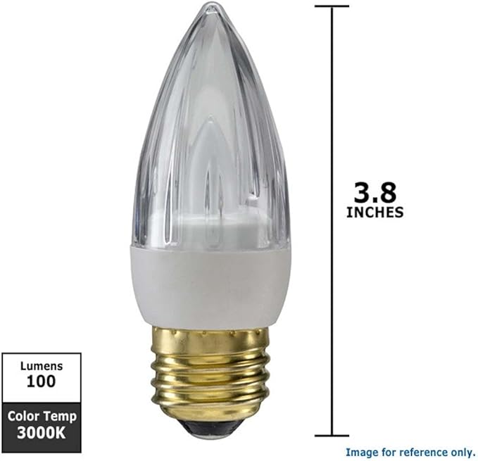 GE Lighting 65535 Energy Smart LED 2.4-Watt (15-watt replacement) 100-Lumen Fluted Candle Light Bulb with Medium Base, 1-Pack
